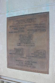 Hoover Dam Plaque : A sign with the names of high-ranking individuals contributing to the Hoover Dam in Blendon Township, Franklin County, Ohio