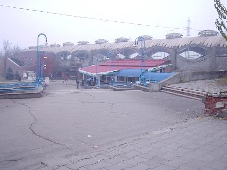 Exterior of Imeni Hutovskoho metro station, Kryvyi Rih Metrotram, view from the west