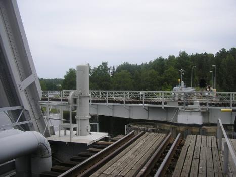 Kyrönsalmi railway bridge opening in Savonlinna, Finland