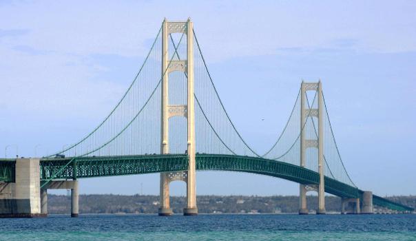 Mackinac Bridge: The photo was taken from the southern shore of the Lower Peninsula facing St Ignace.