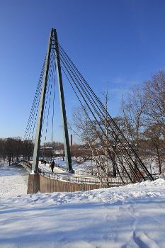 Matinkaari pedestrian bridge at the mouth of Vantaanjoki river in Helsinki