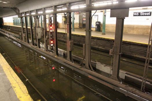 Hurricane Irene: Tracks at 145th St. and Lenox Ave under water