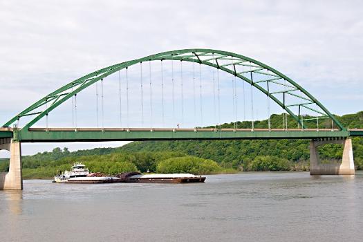Dubuque-Wisconsin Bridge crossing the Mississippi River in Iowa and Wisconsin