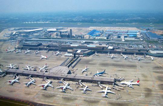 Narita International Air Port, Chiba, from airplane
