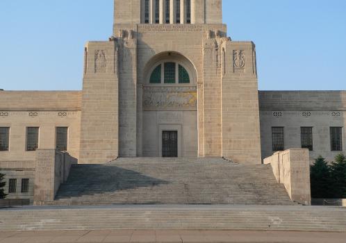 North entrance of Nebraska State Capitol in Lincoln, Nebraska