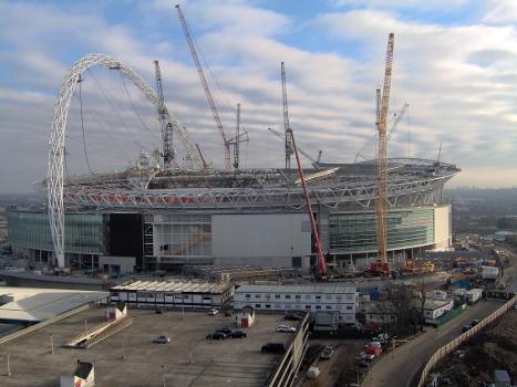 Wembley Stadium under construction