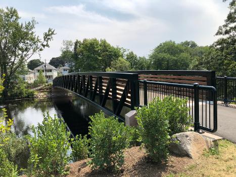The new Cpl. Thompson footbridge from the north bank of the Charles
