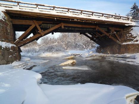 An old wooden bridge at Vantaankoski, Vantaa, Finland