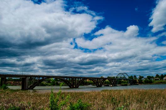 View of the Ozark Bridge over the Arkansas River in northwest Arkansas