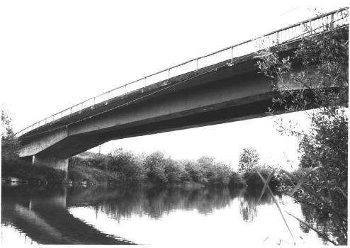 Patton Bridge is a bridge located in Auburn, Washington, showing the hanging section