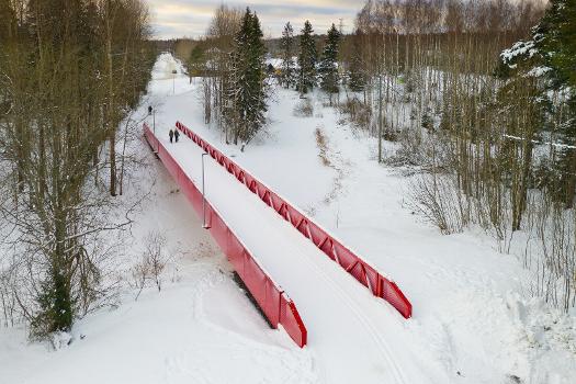 Pedestrian bridge at Matarinpuisto in Vantaa, Finland