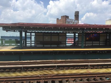 View of the Manhattan bound platform of the Prospect Avenue Station