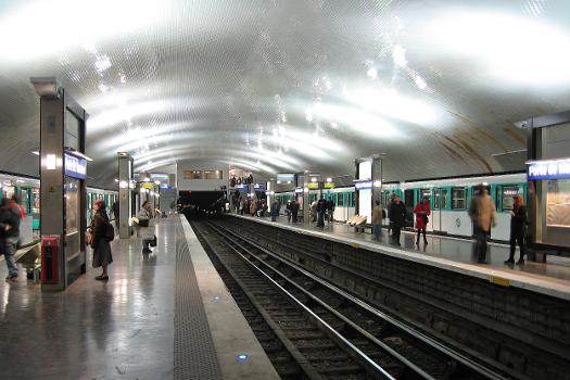 Vue générale de la station Porte de Montreuil du métro parisien.