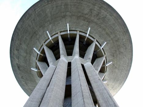 The water tower in Puolivälinkangas, Oulu, Finland. Completed in 1969