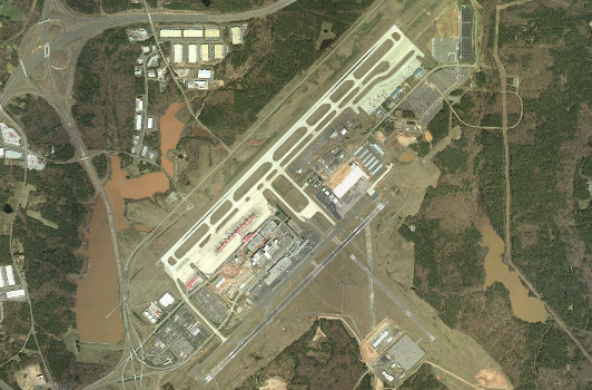 Satellite view of Raleigh Durham International Airport