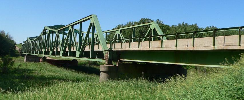 Red Cloud Bridge:Red Cloud Bridge, carrying U.S. Highway 281 across the Republican River south of Red Cloud, Nebraska; seen from the northeast (downstream is east). The continuous truss bridge was built in 1935; it is listed in the National Register of Historic Places.