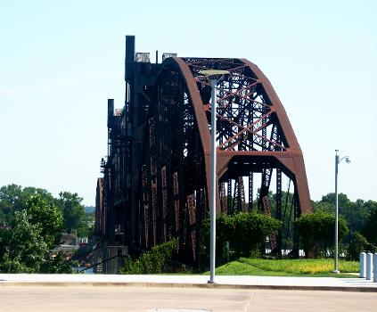 1899 Rock Island Railroad Bridge next to the Clinton Presidential Center, before restoration, Little Rock, Arkansas