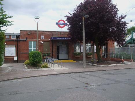 Roding Valley tube station main building on the northern side