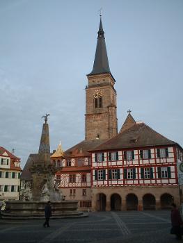 Hôtel de ville de Schwabach et église Saint Jean et Martin