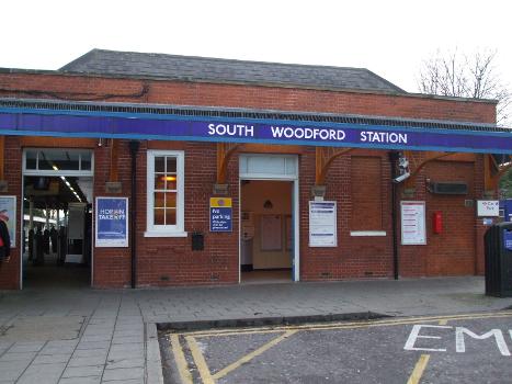 Western entrance to South Woodford tube station, on by-passed section of George Lane
