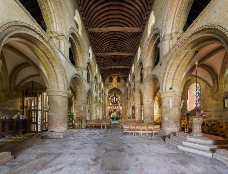 The nave of Southwell Minster in Nottinghamshire, England.