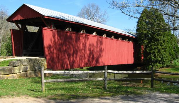 The Staats Mill Covered Bridge — at Cedar Lakes Conference Center located near Ripley, Jackson County, West Virginia