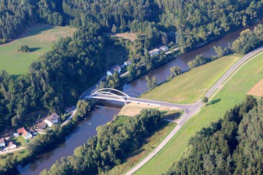 Die neue Brücke von Stefling nach Überfuhr, Landkreis Schwandorf, Oberpfalz, Bayern