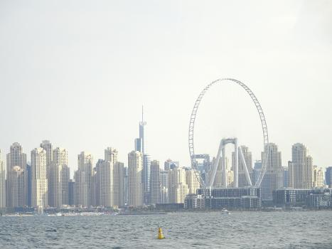 The Ain Dubai observation wheel from the sea, Dubai, United Arab Emirates
