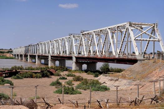 The "Friendship Bridge" runs across the Amu Darya River between Uzbekistan and Afghanistan