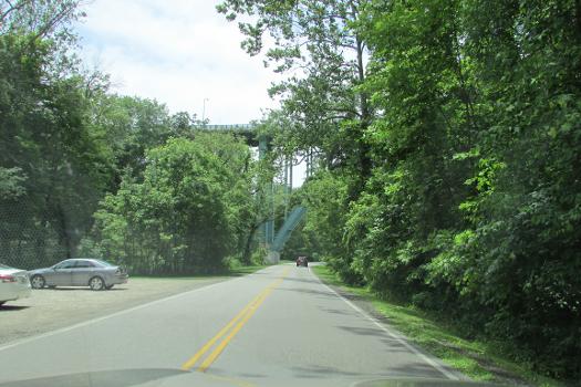 Valley Parkway, 1st view of the Lorain Road Viaduct over the Rocky River Valley