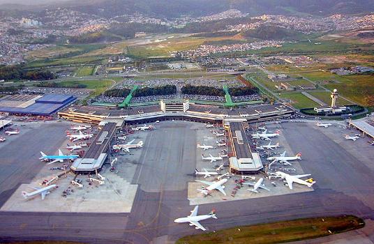 Imagem aérea do Aeroporto Internacional de Guarulhos
