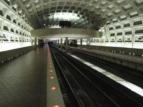 View from outbound end of Virginia Sq-GMU station, on the Orange Line of the Washington Metro