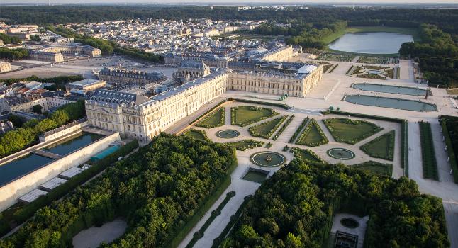 Vue aérienne du domaine de Versailles en France