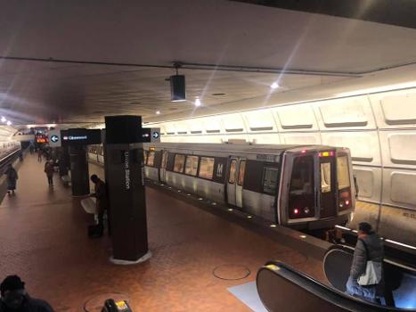 WMATA Union Station in Washington DC with a train of Breda 3000 Series on the Red Line departing Union Station