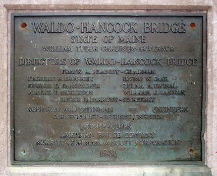 Dedication plaque of the Waldo-Hancock Bridge, Bucksport