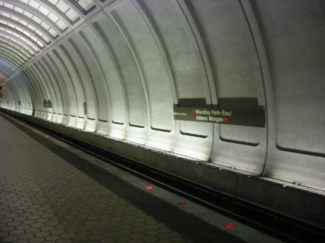 The interior of the Woodley Park WMATA station in Washington, D.C.