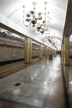 Abdulla Qodirii station of Tashkent metro on Yunusabad Line in Tashkent Uzbekistan