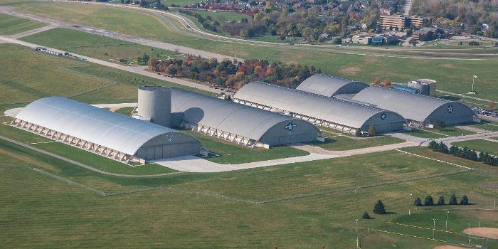 Aerial view of the National museum of the United States Air Force