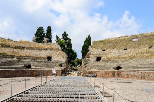 The Flavian Amphitheater (Anfiteatro flaviano puteolano), located in Pozzuoli, is the third largest Roman amphitheater in Italy