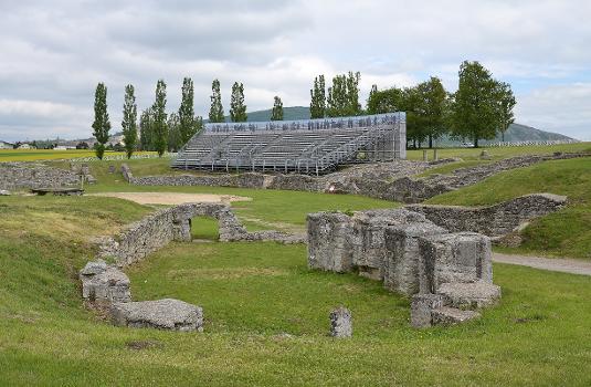Ancient Roman amphitheatre in Bad Deutsch-Altenburg, Austria