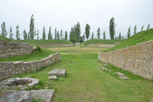 Ancient Roman amphitheatre in Petronell-Carnuntum, Austria