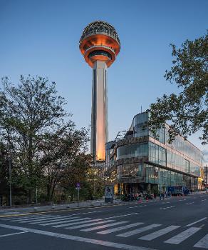 Atakule TV tower with attached shopping mall in Ankara, Turkey