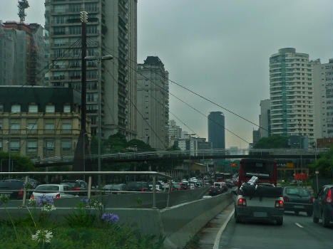 Beginning of Cidade Jardim Avenue in São Paulo, Brazil.