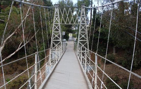 Spruce Street suspension pedestrian bridge in Banker's Hill neighborhood of San Diego, California