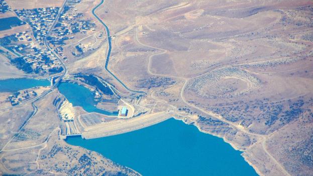 Aerial view of the Batman Dam, Turkey