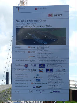 Bauarbeiten an der neuen Friesenbrücke.