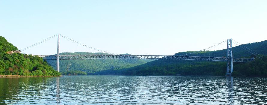 Bear Mountain Bridge (NY) over the Hudson River taken from a boat in the river