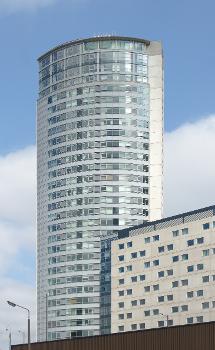 The west side of Beetham Tower, facing the River Mersey, from Bath Street.