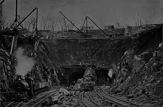 Bergen Hill Portal during construction of Bergen Hill Tunnel