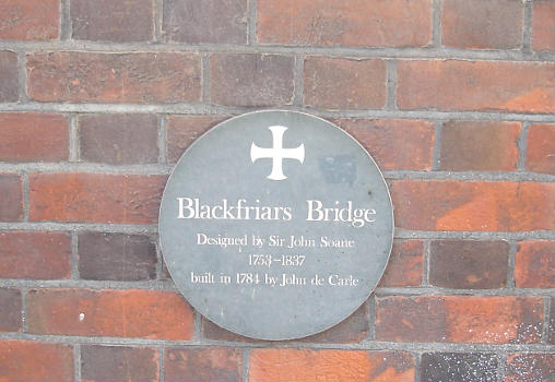 A wall plaque close to Blackfriar's bridge,